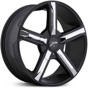 18x8 Platinum Dynasty 499 Gloss Black w/ Chrome Inserts HPO