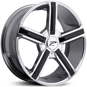18x8 Platinum Dynasty 499 Chrome w/ Black Inserts RWD