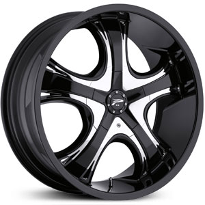 20x8.5 Platinum Patriarch 415/416 Gloss Black w/ Chrome Inserts MID