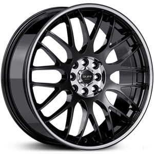 18x8 Ruff Racing R355 Black w/ Machined Pin Stripe HPO