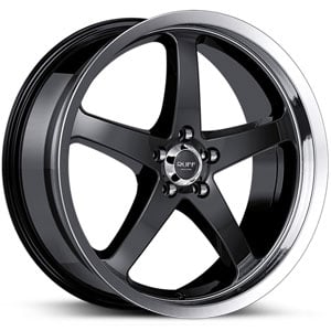 18x8 Ruff Racing R357 Black w/ Machined Lip HPO