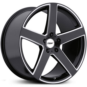 18x8 TSW Rivage Gloss Black w/ Milled Spokes HPO