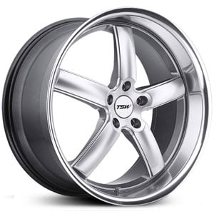 18x9.5 TSW Stowe Hyper Silver w/ Mirror Cut Lip HPO