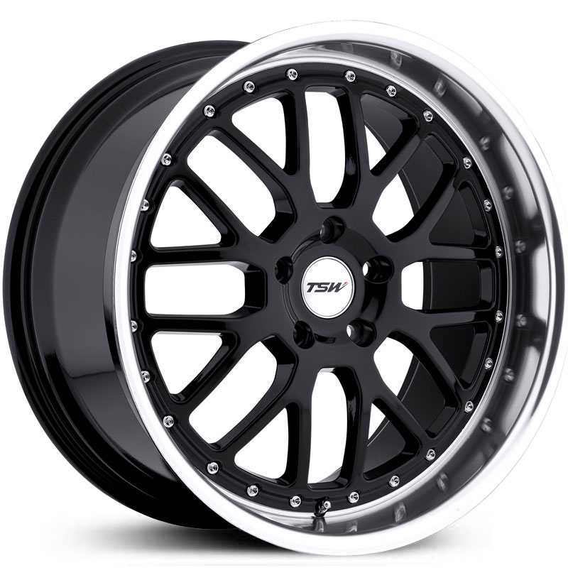 TSW Valencia  Wheels Gloss Black w/ Mirror Cut Lip