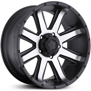 17x8 Ultra Crusher 195 Semi Gloss Black Machined Face MID