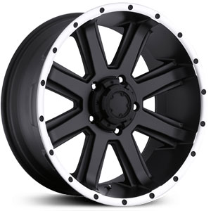 17x8 Ultra Crusher 195 Semi Gloss Black Machined Lip RWD