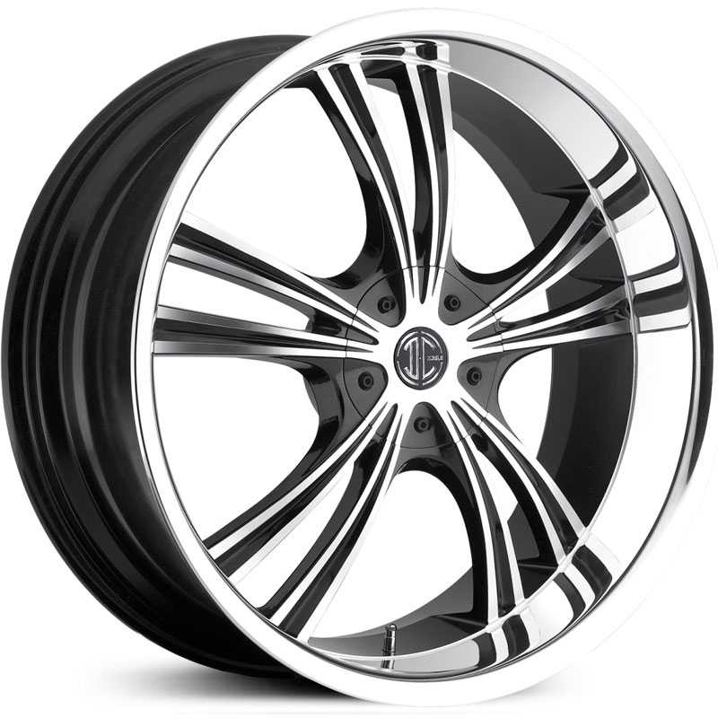 20x10.0 2CRAVE N02 Glossy Black / Machined Face / Chrome Lip MID