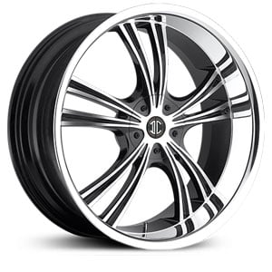 18x7.5 2Crave N02 Glossy Black / Machined Face/Chrome Lip HPO