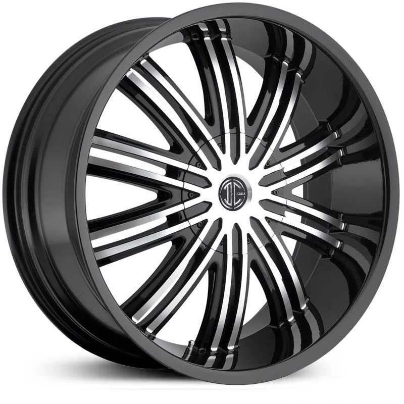 24x10.0 2Crave N07 Glossy Black/Machined Face/Glossy Black Lip MID