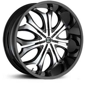 22x9.5 2CRAVE N08 Glossy Black / Machined Face / Glossy Black Lip MID