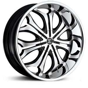 22x9.5 2CRAVE N08 Glossy Black / Machined Face / Chrome Lip MID