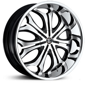 22x9.5 2Crave N08 Glossy Black/Machined Face/Chrome Lip HPO