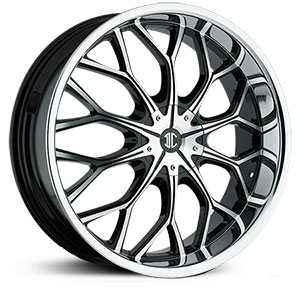 20x8.0 2Crave N09 Glossy Black/Machined Face/Chrome Lip MID