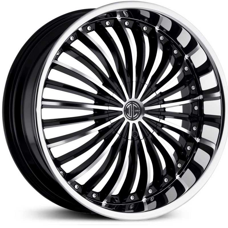 22x10.5 2CRAVE N13 Glossy Black / Machined Face / Chrome Lip MID