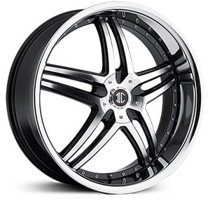 20x8.0 2CRAVE N17 Glossy Black / Machined Face / Chrome Lip HPO