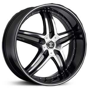 22x8.5 2CRAVE N17 Glossy Black / Machined Face / Machined Lip RWD