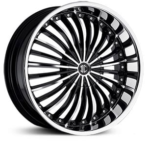 26x9.5 2CRAVE N19 Glossy Black / Machined Face / Chrome Lip MID