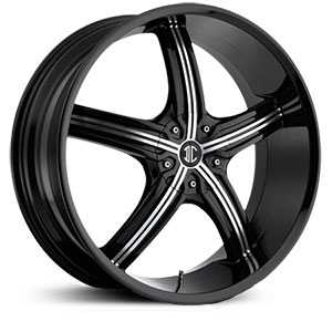 22x8.5 2CRAVE N23 Glossy Black / Machined Face / Glossy Black Lip MID