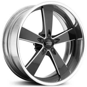 20x9 American Racing Hot Rod Classic Burnout VN472 2 Piece Gloss Black Milled MID