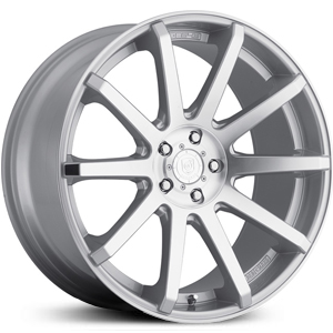 18x8 Dropstar 643MS Mirror Machined Face & Lip w/ Gloss Silver Accents HPO