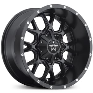 20x9 Dropstar 645B Satin Black w/ CNC Milled Lip Accents MID