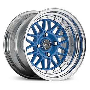 15x8 MSR 228 Polished with Blue center MID