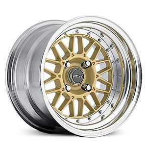 15x9 MSR 228 Polished with Gold center RWD