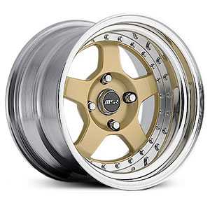 15x9 MSR 229 Polished with Gold center RWD