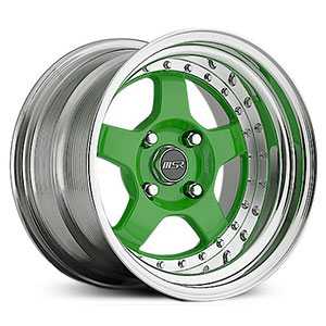 15x8 MSR 229 Polished with Green center MID