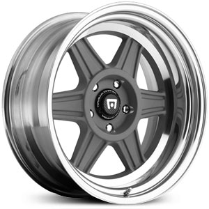 15x14 Motegi MR224 2 Piece Mag Gray w/ Polished Lip REV