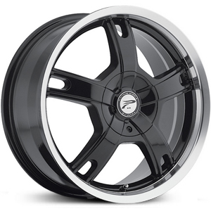 18x8 Platinum Tracker 210B Gloss Black w/ Diamond Cut Lip HPO