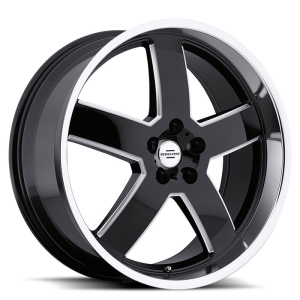 20x9.5 Redbourne Sovereign Gloss Black w/Mirror Lip & Milled Spokes MID