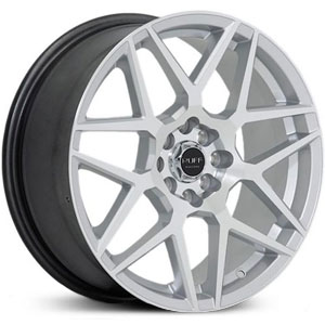 20x8.5 Ruff Racing R351 Hyper Silver w/ Machined Face HPO