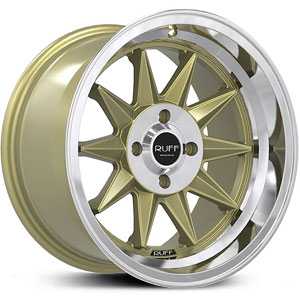 15x8.5 Ruff Racing R358 Gold w/ Machined Center MID