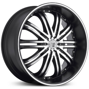 26x10 TIS 532MB Satin Black w/ Mirror Machined Face & Lip MID