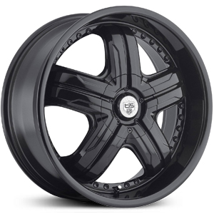 20x8.5 TIS 533B Gloss Black w/ Black Rivets HPO