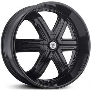 24x9.5 TIS 533B 6 Spoke Gloss Black w/ Black Rivets MID