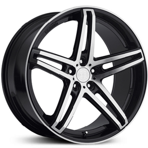 20x8.5 TIS 536MB Mirror Machined Face & Lip w/ Gloss Black Accents HPO