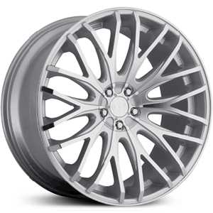 22x9 TIS 537MS Mirror Machined Face & Lip w/ Gloss Silver Accents MID