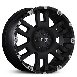 16X8 TUFF T04 Flat Black w/ Machined Flange RWD