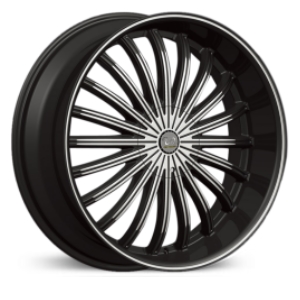 22x9.0 U2 029 Black and Machined Face RWD