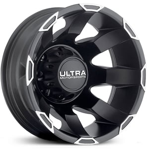 17x6.5 Ultra Phantom Dually Rear 025SB (Rear) Satin Black w/ Machined Spoke Accents REV