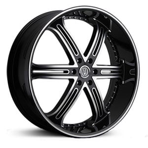22x9.5 Versante 226 6 Lug Black Machined Lip MID