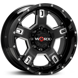 20x9 Worx Alloy 802BM Havoc Gloss Black w/ Milled Accents MID