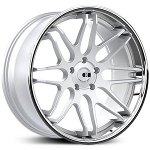 20x10 XO Wheels Berlin Matte Silver w/ Brushed Face & SS Lip  MID