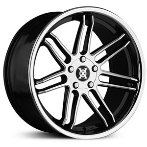 20x8.5 XO Wheels Chicago Matte Black w/ Brushed Face & SS Lip  HPO