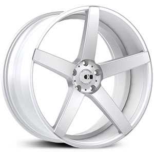 22x10.5 XO Wheels Miami Matte Silver w/ Brushed Face HPO