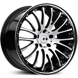 20x8.5 XO Wheels Munich Matte Black w/ Brushed Face & SS Lip  MID