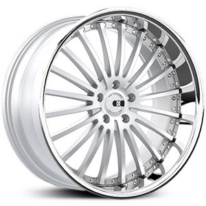 22x9 XO Wheels Newyork Matte Silver w/ Brushed Face & SS Lip  RWD