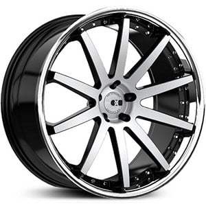20x8.5 XO Wheels Paris Matte Black w/ Brushed Face & SS Lip  MID